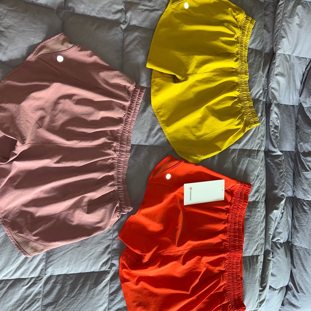 lululemon athletica womens hot hotty Athletic Shorts - Pink, Yellow, Red